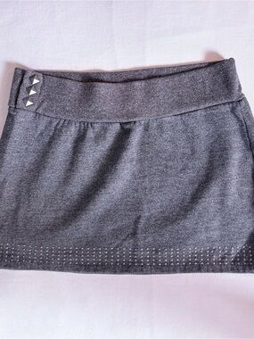 Vintage Volcom Gray Stud-Accent Knit Skirt